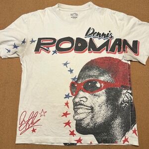 Rodman Apparel T-Shirt Mens Medium White Dennis Rodman All Over Print NBA Shirt